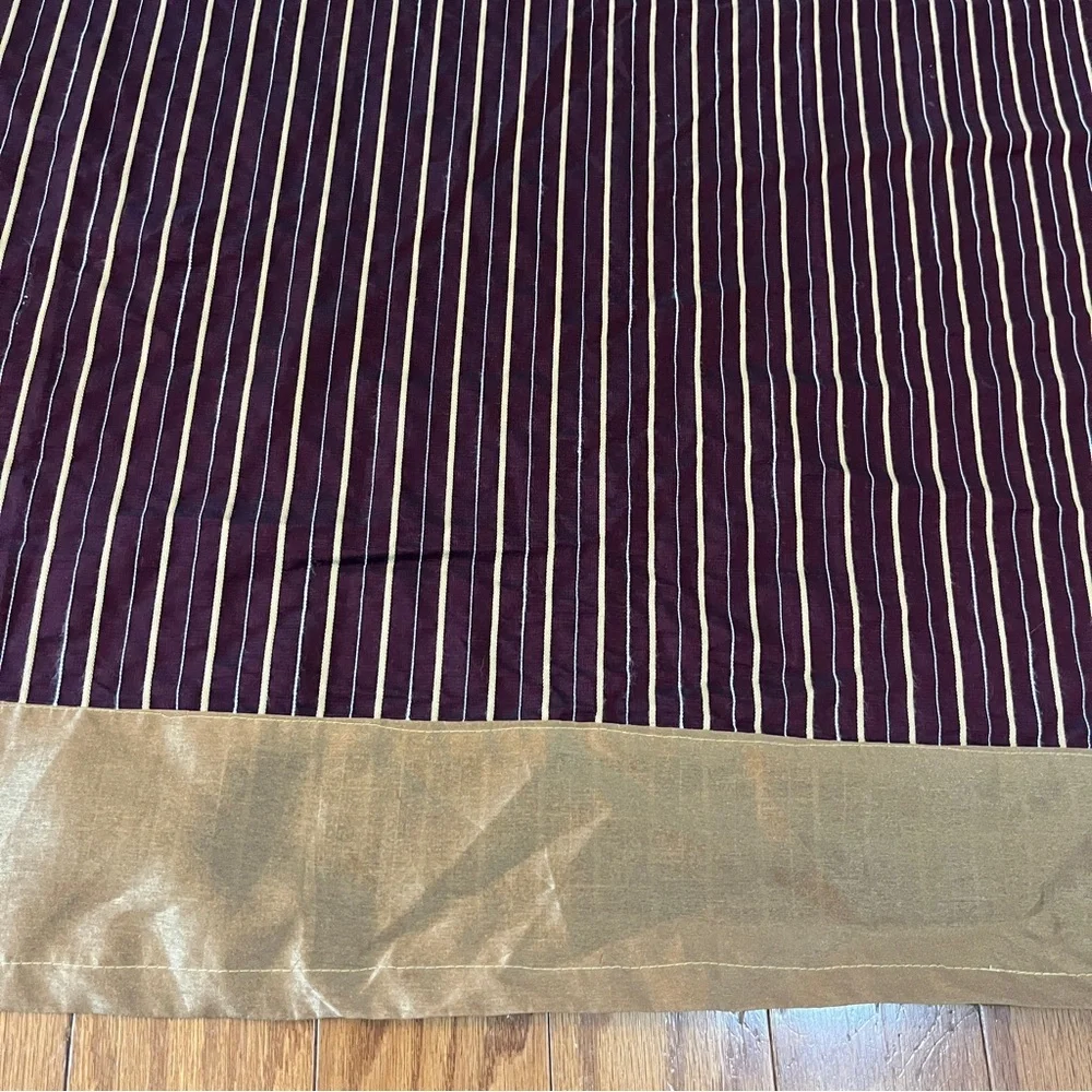 Maroon‎ Burgandy Gold Striped Curtain Panel with Grommets 3 panels